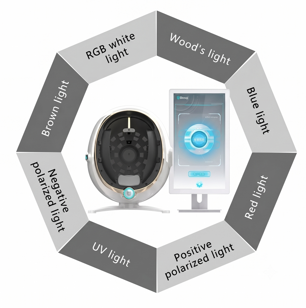 21.5-Inch AI Skin Analyzer Machine — Large-Screen Facial Scanner for Group Consultations